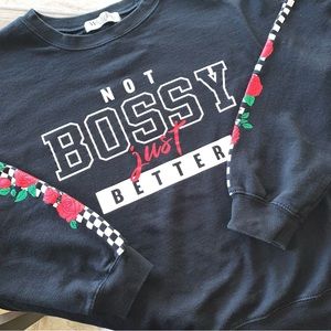 Black Long Sleeve Graphic Sweatshirt